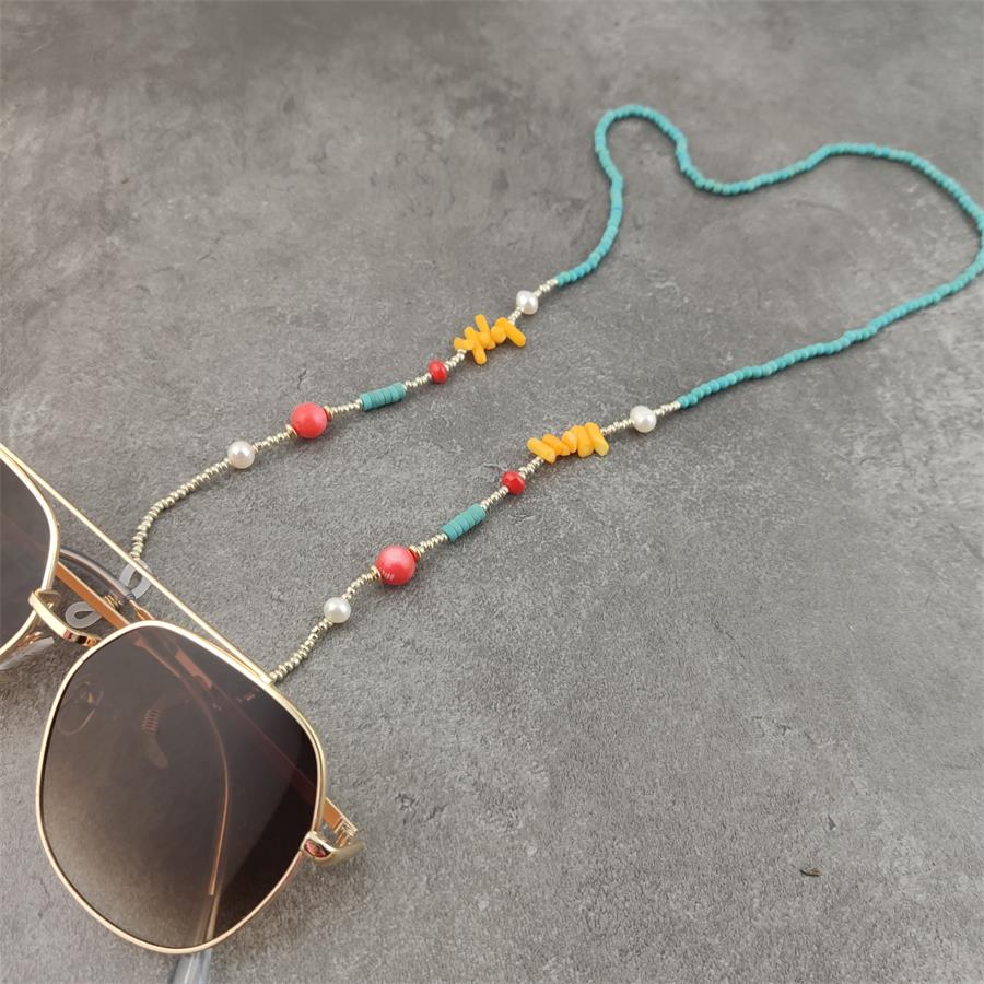 Stenen Kralen Glazen Ketting Parel Lanyard Bohemian Ketting Anti-Verloren Hals Ketting Zonnebril Brillen Accessoires: Default Title