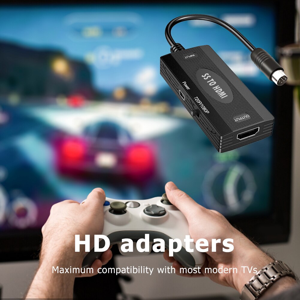 Praktische Game Console Ss Naar Hdmi-Compatibel Adapter Voor Sega Saturn Hd Tv Converter Televisie Connector Apparaat