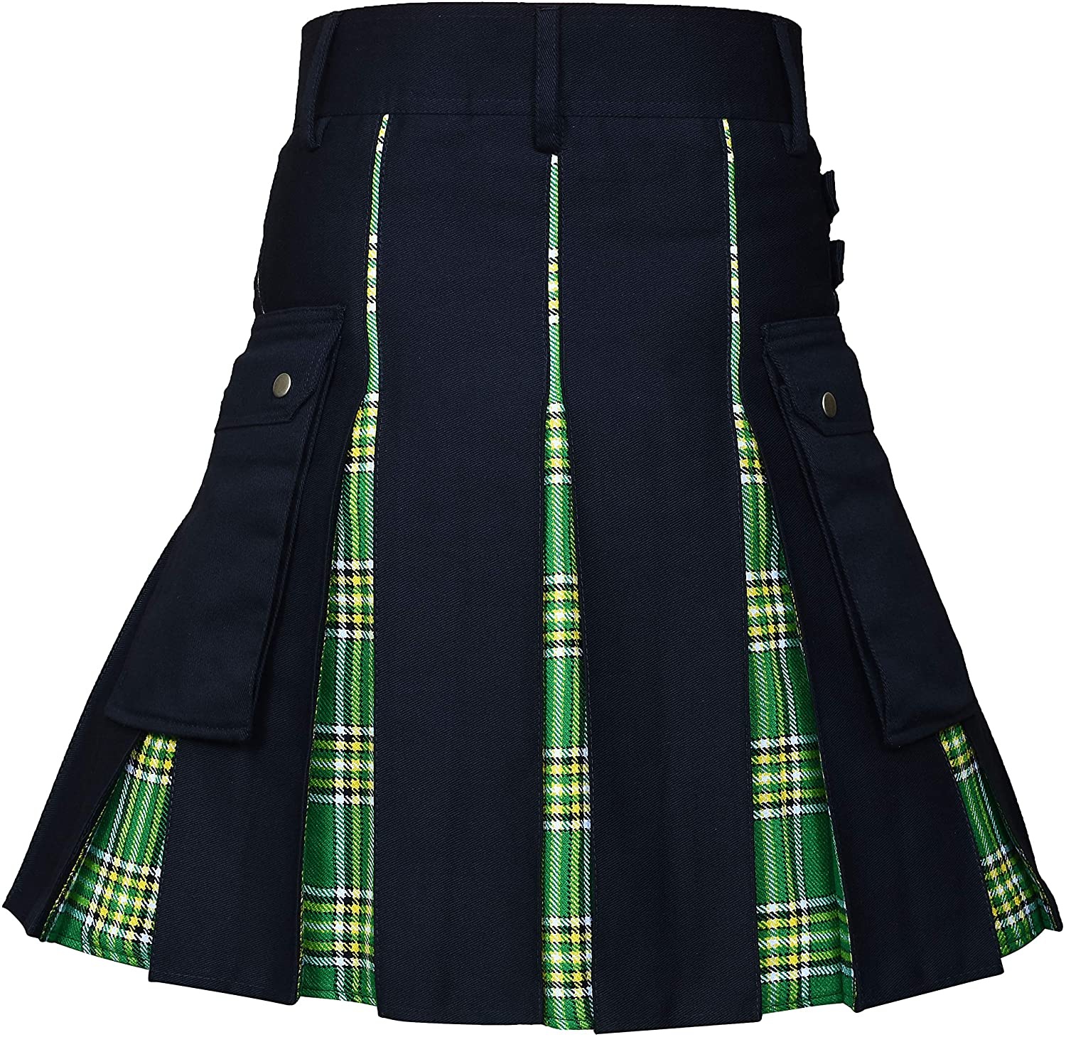 Kilts pour hommes, Kilt utilitaire, Kilt hybride en jean 100 % coton, Kilt traditionnel pour hommes en tartan plissé en boîte moderne