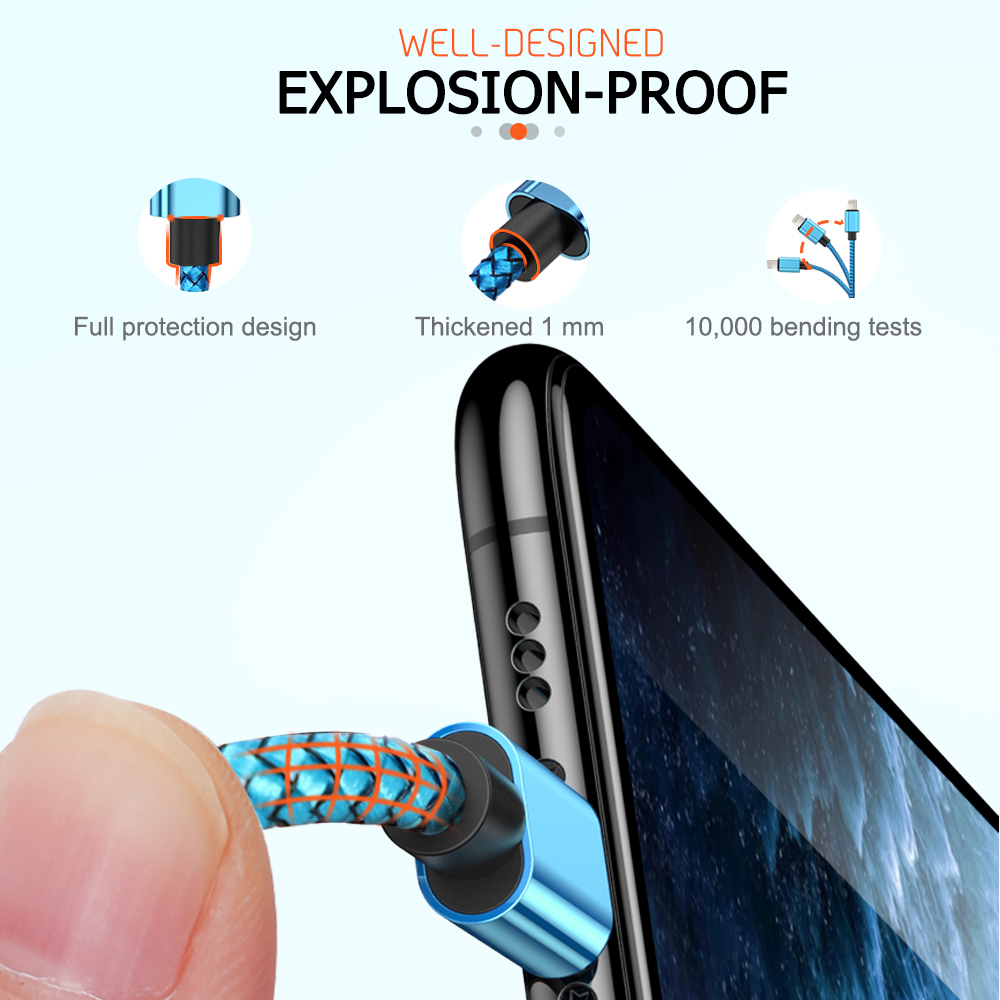 USB-Kabel für iPhone 11 12 13 14 Profi X XS Max XR 6s 7 8 Plus SE iPad 3A Schnellladekabel praktisch-Ladegerät Datenkabel 2m 3m