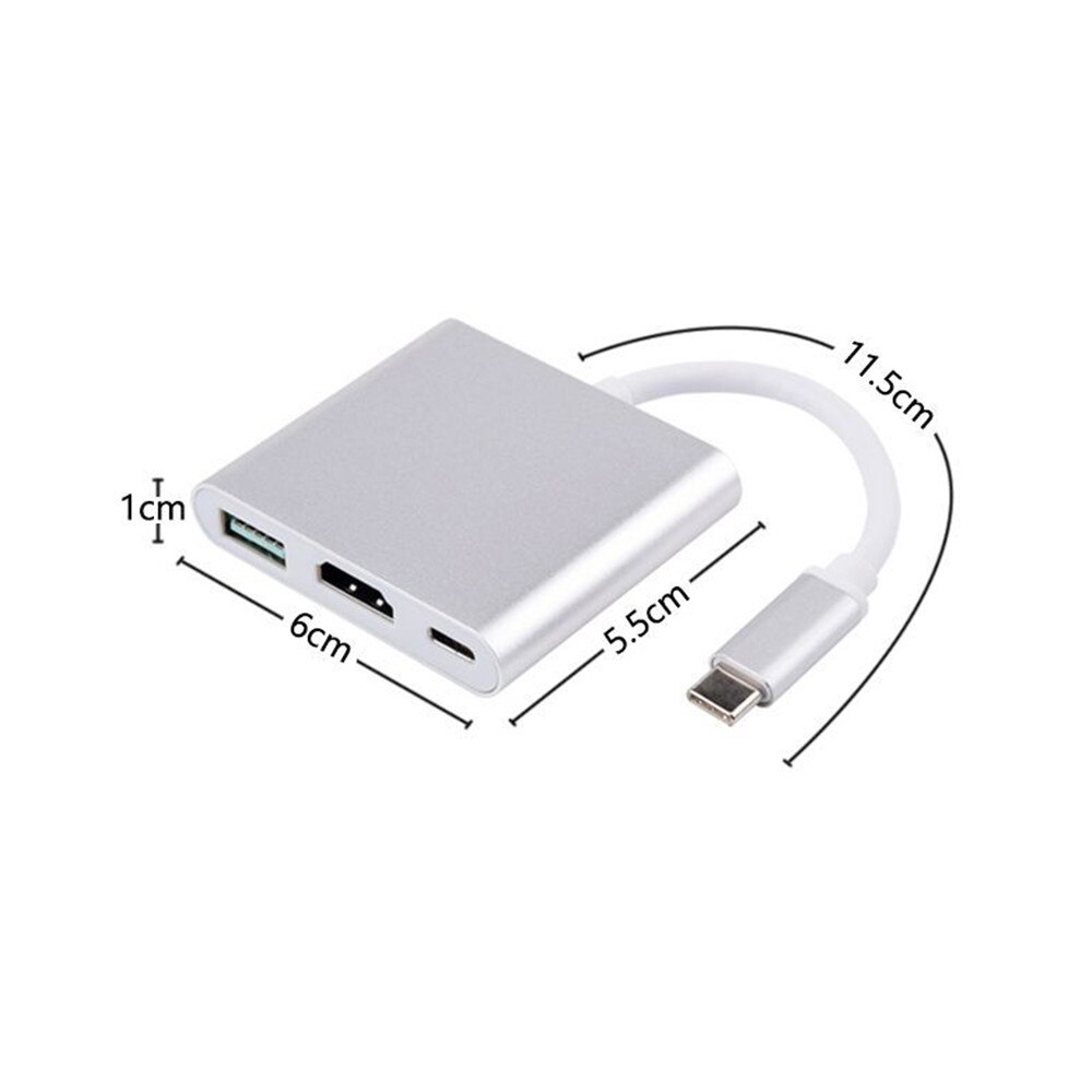 1Pcs 3 Adaptador USB Tipo C Hub Thunderbolt para HDMI Suporte Samsung Dex 4K modo USB-C Dock com PD para MacBook Pro/Ar 2020