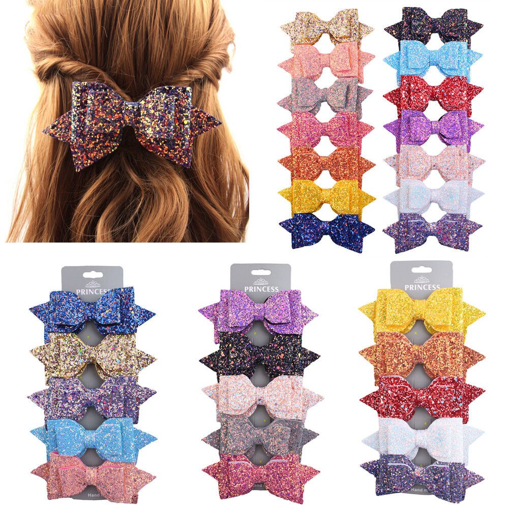 5pcs/lot Bows Snaps Hair Clip Girls Baby Kids Hair Accessories Alligator Clips