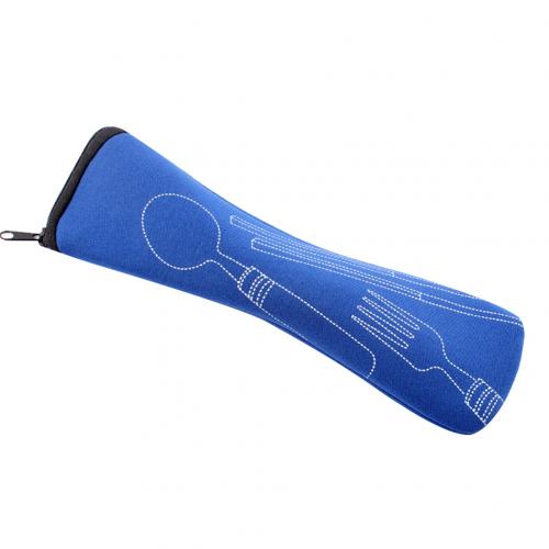 Draagbare Servies Rits Zak Outdoor Reizen Camping Recyclebaar Bestek Pouch: Bright Blue