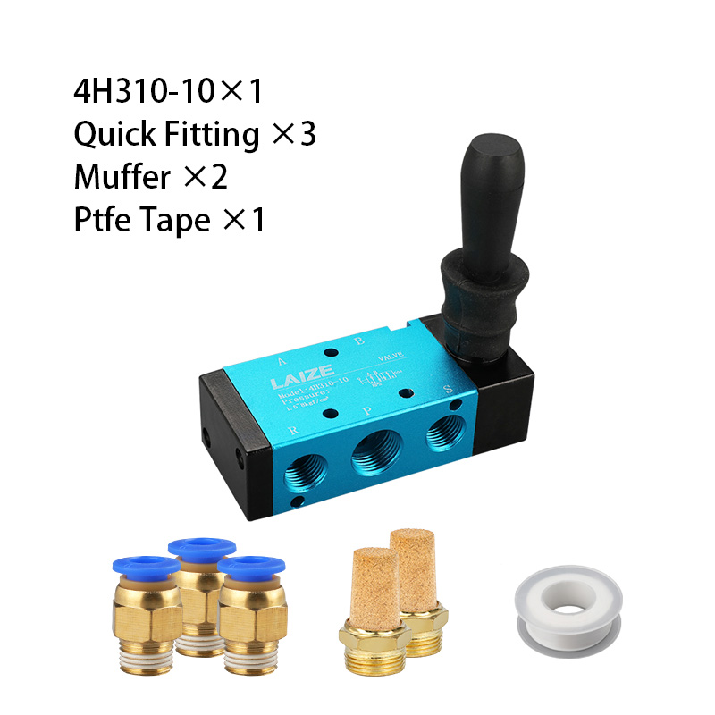 LAIZE 3/2 5/2 Way Pneumatic Air Hand Lever Operated Valve Manual Control 2 Position 3 5Port Push-Pull 3H210-08 4H210-08: black / 1-1/2"