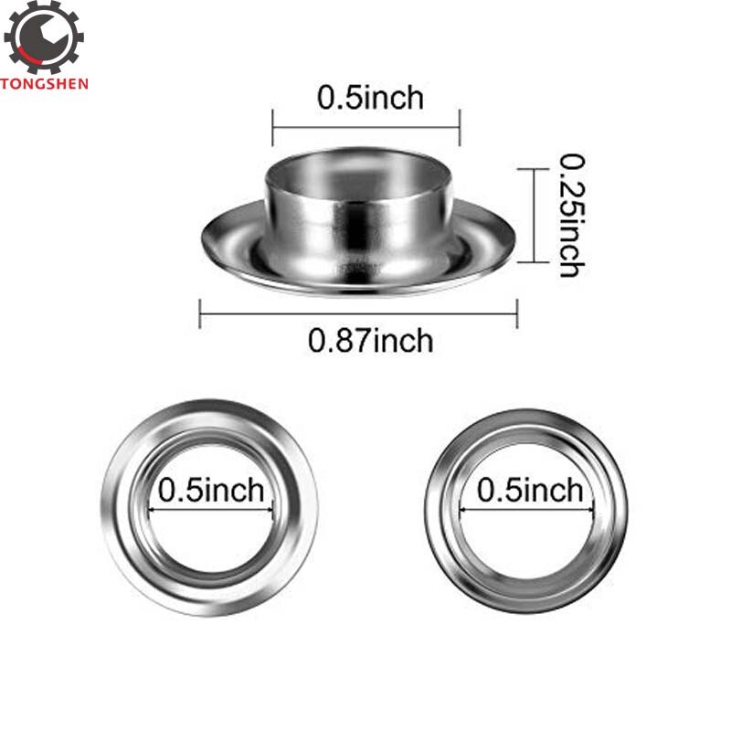 100 Sets Grommet Tool Kit Grommet Setting Tool Metal Eyelets With Grommets Inside Diameter 12mm for DIY Leathercraft Accessory