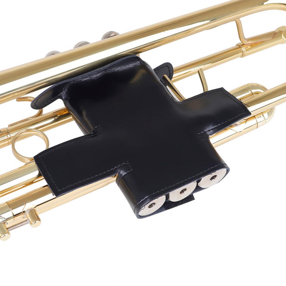 Trompeta con agarre de mano, funda protectora suave de cuero negro PU, accesorios de instrumentos musicales de viento