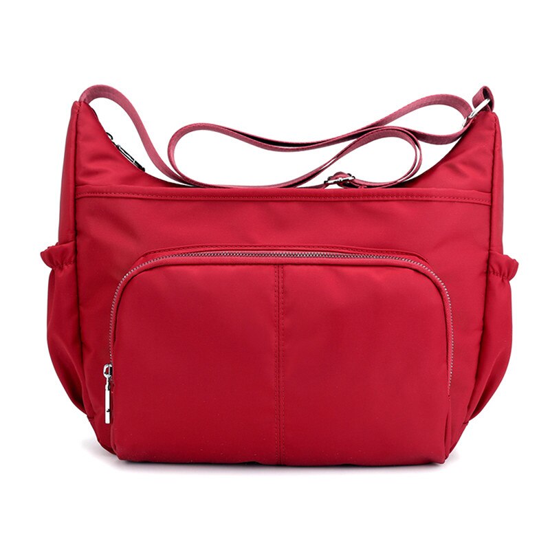 Shoulder Bags For Women Crossbody Bag Handbags Female Beach Nylon Solid Travel Messenger Bag: Red