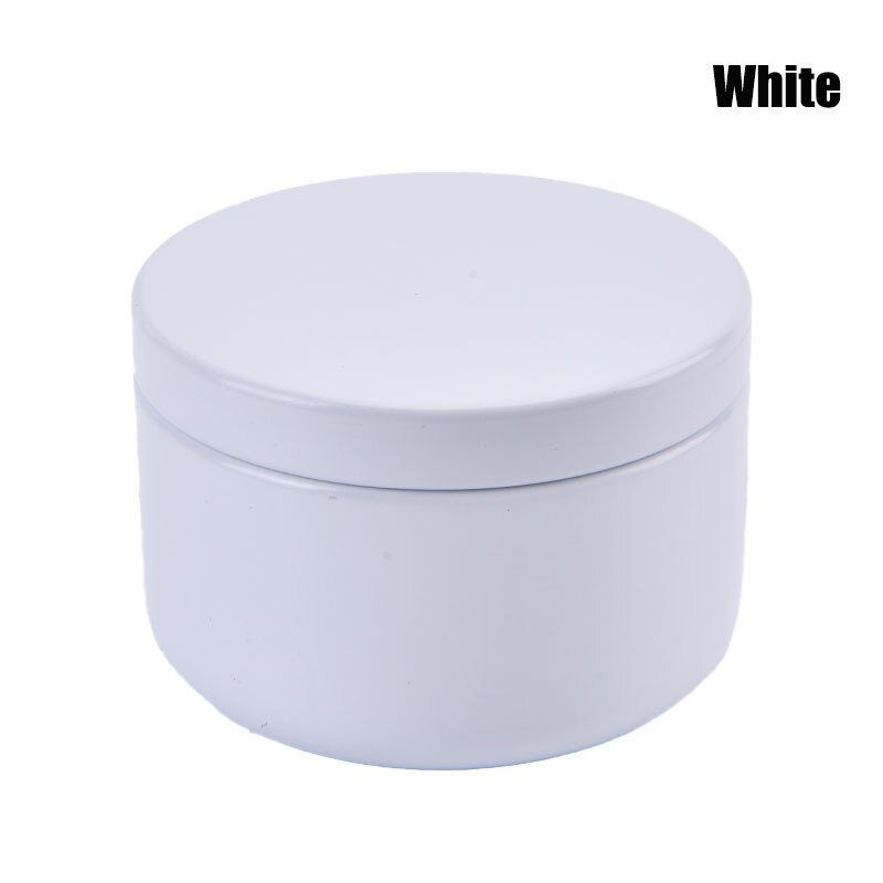 1Pcs Kaars Tin Ronde Metalen Blikken Doos Kaars Tin Aluminium Jar Opslag Reizen Blikken Ronde Metalen Blikken Kaars Containers kaars Potten: White