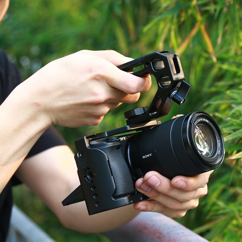 UURig DSLR, empuñadura de manija superior con Arca de liberación rápida, 4 soportes de zapata fría con soporte de Metal para videocámara Sony A6400