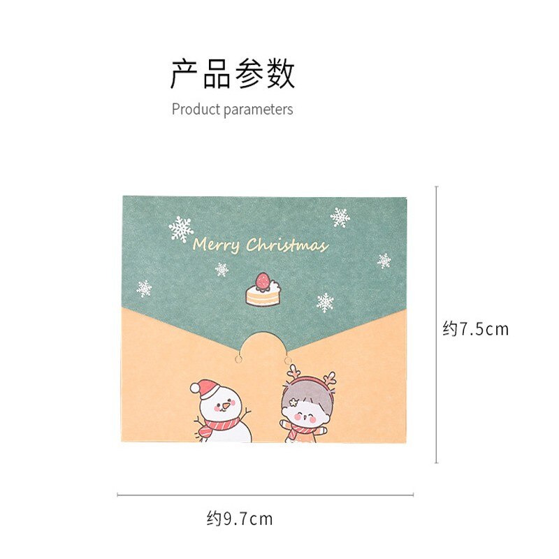 1Pc Christmas Greeting Card Kids Mini Christmas Blessing Greeting Cards Envelope Year Postcard Card Xmas Party