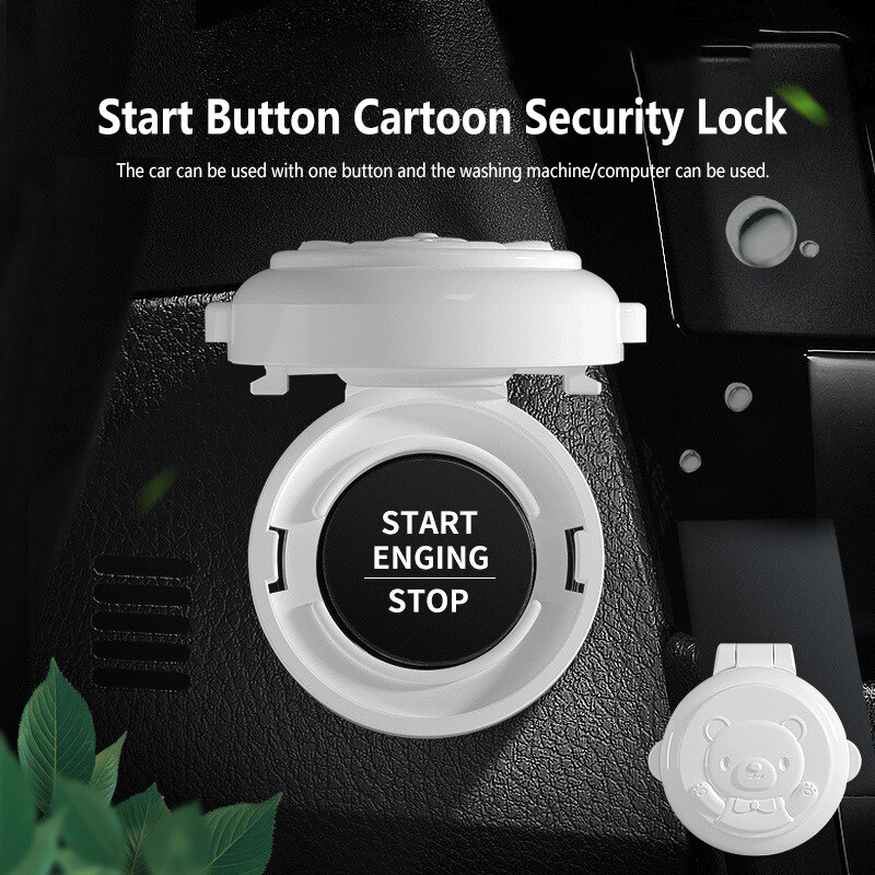 Smart One-button Start Car Alarm System Push Engine Start Stop Button Lock Ignition Immobilizer With Remote Keyless Alarm System: White