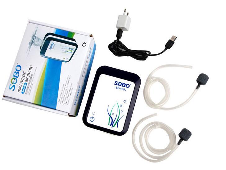 SEBO Portable Large flow fish tank oxygen pump lithium battery charging dual-purpose AC and DC oxygen pump fishing aerator: SB-4000