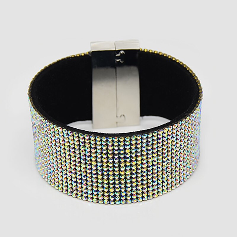 Chanfar Breite Samt Volle Strass Kristall Gepflastert Wrap Armbänder Für Frauen Hochzeit Armbänder Armreifen Schmuck