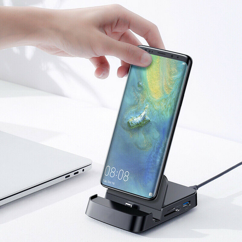 USB C HUB Dex Station Zu USB 3,0 HDMI USB HUB Docking Station Telefon Stand Typ C Zu HDMI Adapter für Samsung Huawei P40 Mate 30