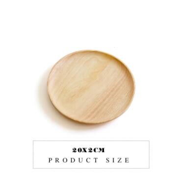 Wood Serving Plate, Wood Square & Round Serving Tray, Fruit Dessert Cake Snack Candy Platter Wooden Bowls: 5