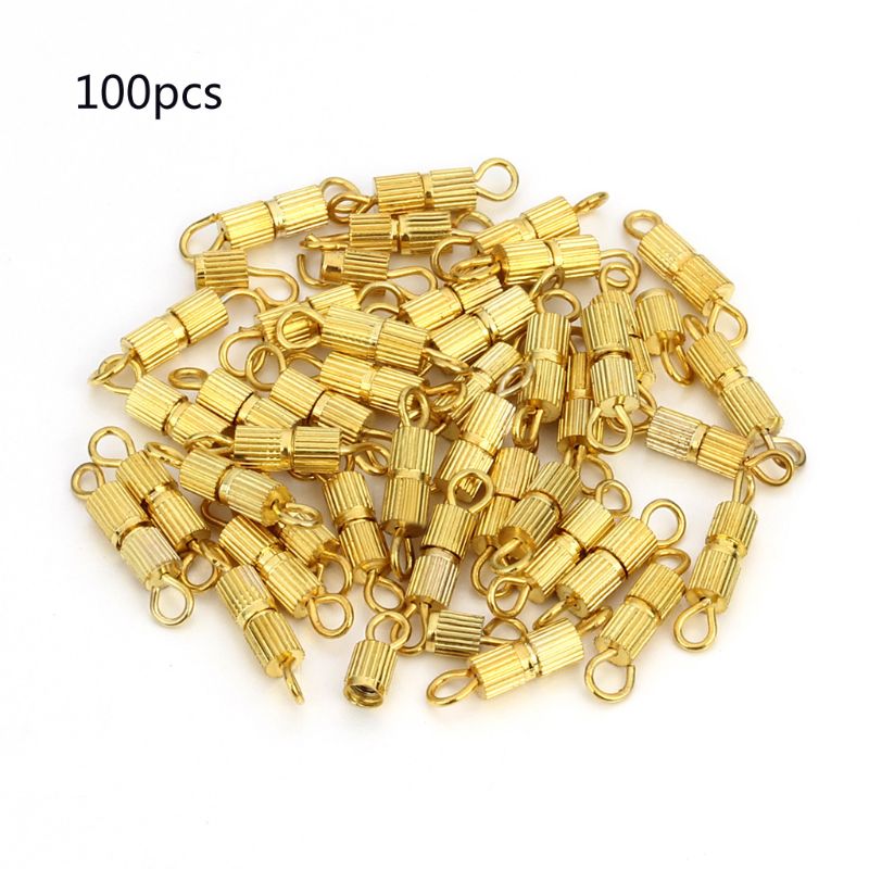 200 Chiusure A Vite Per Gioielli In Ottone – Moschettoni A Barilotto Per Collane E Bracciali Fai Da Te – Oro, Argento, Nero