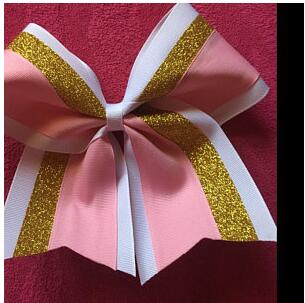 7.5inch Softball Hair Bows/White and custom color hairbows/Glitter Hair Bow Elastic rubber band Hair accessory hair bows 20pcs