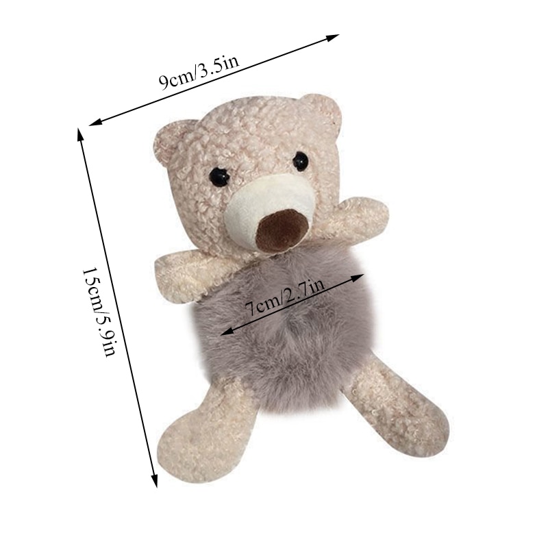 1/2 st. fina hårsnoddar för flickor sött björnhårband imitation av kaninpäls hårrep mjukt varmt gummiband fina håraccessoarer