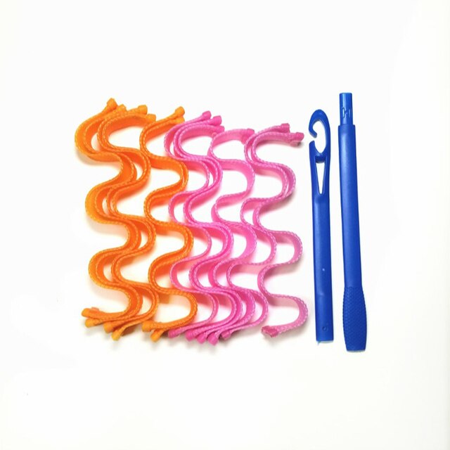 Rizador de pelo mágico de 30CM, herramienta de estilismo para el cabello, 12 Uds.: pinkorange-