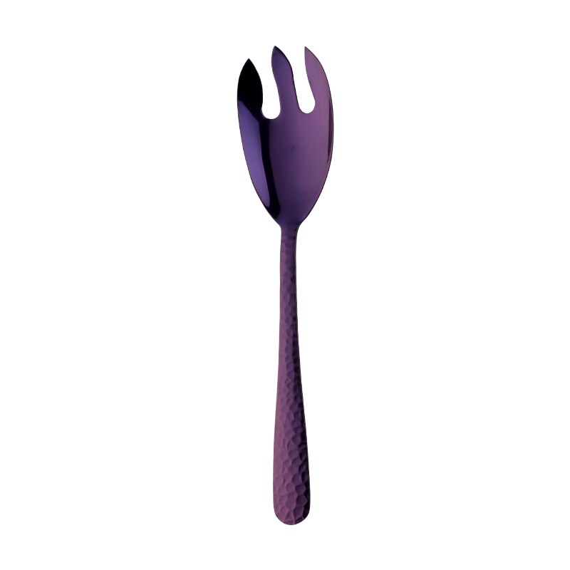 12 Inch Grote Opscheplepel Vork Kleurrijke Verbazingwekkende Rainbow Salade Server Eetlepel Roestvrijstalen Eetkamerstoel Kitechen Gebruiksvoorwerp: Purple-Fork