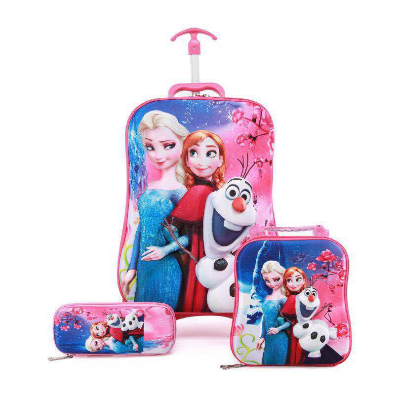 Neue Kinder Gepäck Rad Trolley Gepäck Jungen Mädchen Kinder Rucksack Schule Rucksack kinder Tasche Roll Beutel 3D Koffer: 16