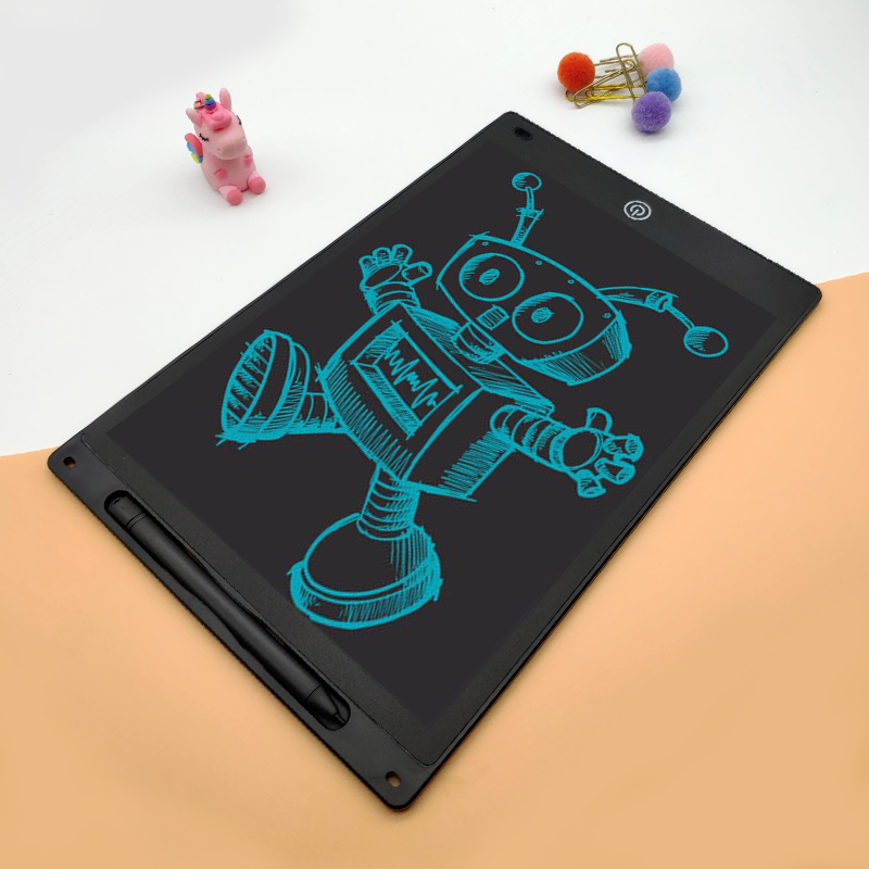 12 Zoll elektronisches Zeichenbrett (Helligkeits steigerung um 20%), Schreib tablet für Kinder, buntes Bildschirm-Doodle-Board: Grau