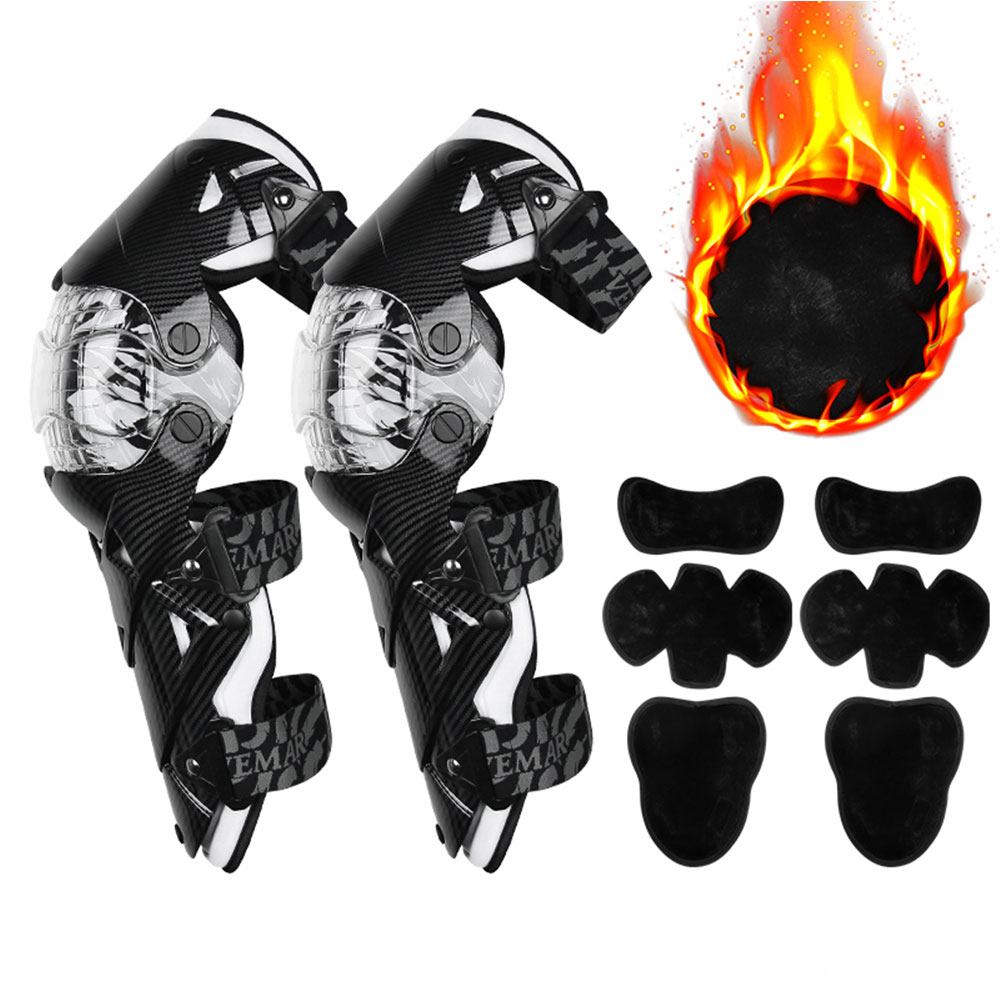 Men Motorcycle Knee Pads Red Moto Protection Knee Protector Motocross Equipment Motorbike Knee Moto Protective Gear Four Seasons: E18 Warm WT KneePads