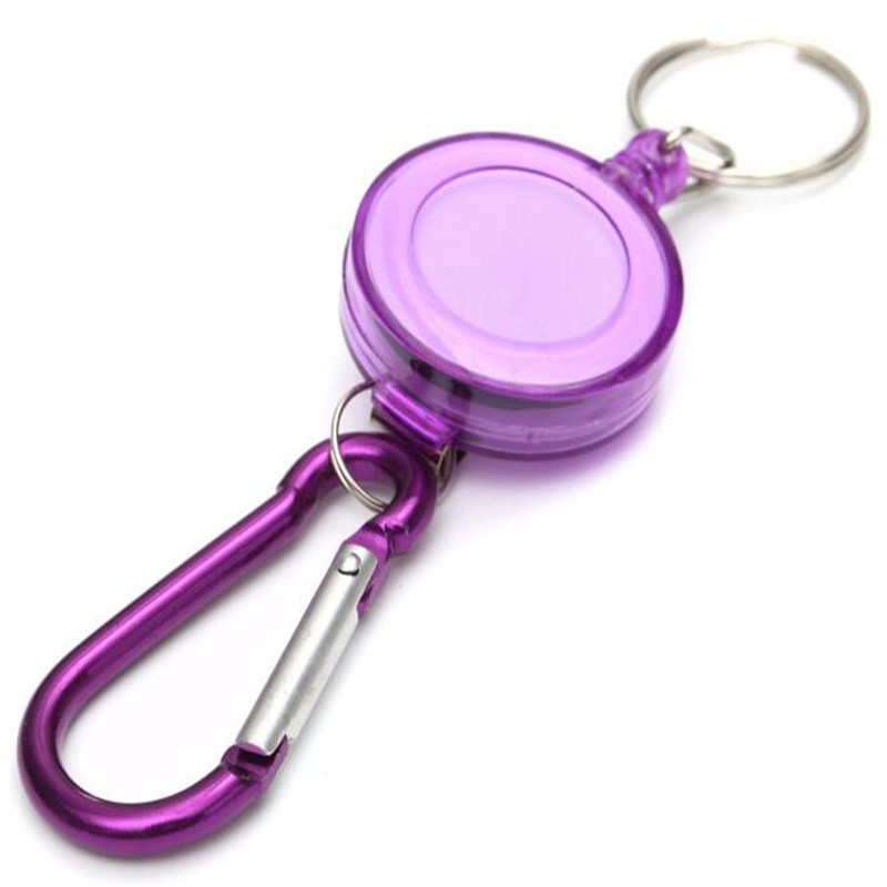 Mulitifunctionele Badge Reel Intrekbare Sleutelhanger Recoil Yoyo Skipas Id Kaarthouder Sleutelring Stalen Koord B117: purple