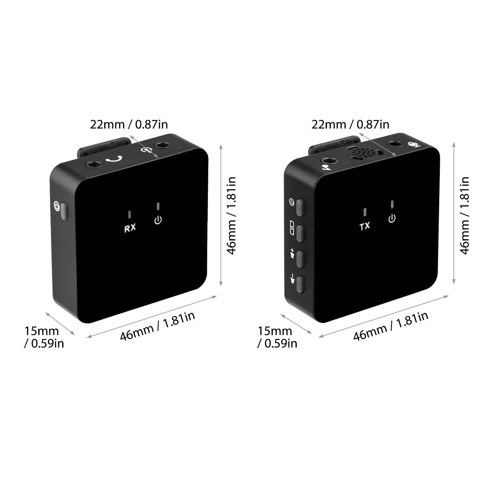 Wireless Microphone UHF Wireless Mic 2 Transmitters and Receiver with Clip Rechargeable Microphone