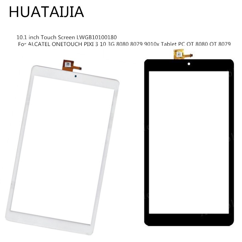 til alcatel onetouch pixi 3 10 3g 8080 8079 9010x tablett pc  ot 8080 ot 8079 10.1 tommers berøringsskjerm digitizer lwgb 10100180