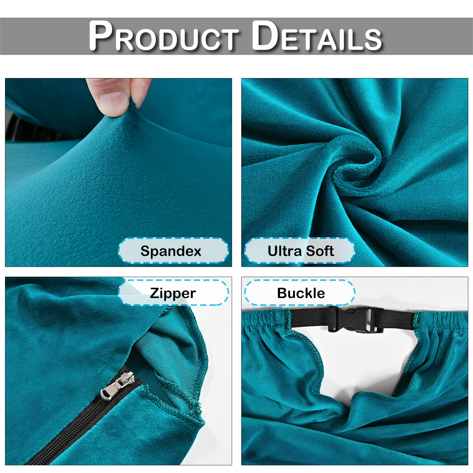 4 stks/set Fluwelen Spandex Bureaustoel Cover Gaming Stoelhoezen Elastische Stretch Fauteuil Seat Cover Computer Stoelen Kussenovertrekken