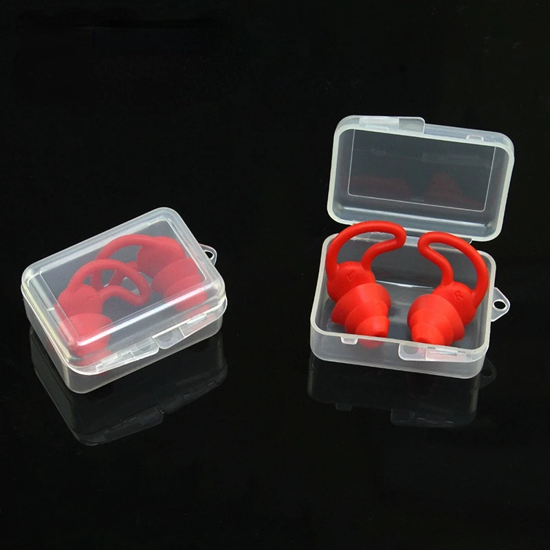 Tapones para los oídos para nadar, tapones para los oídos antiruido para dormir, snorkel, surf, impermeables, antiruido, 1 par: Rosa
