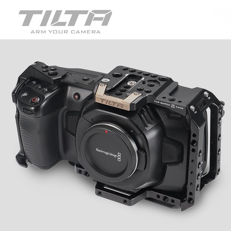 TILTA jaula de Color negro para BMPCC4K 6K carcasa de camara DSLR para Blackmagic Pocket Cinema accesorios Kit TA-T01-FCC-B