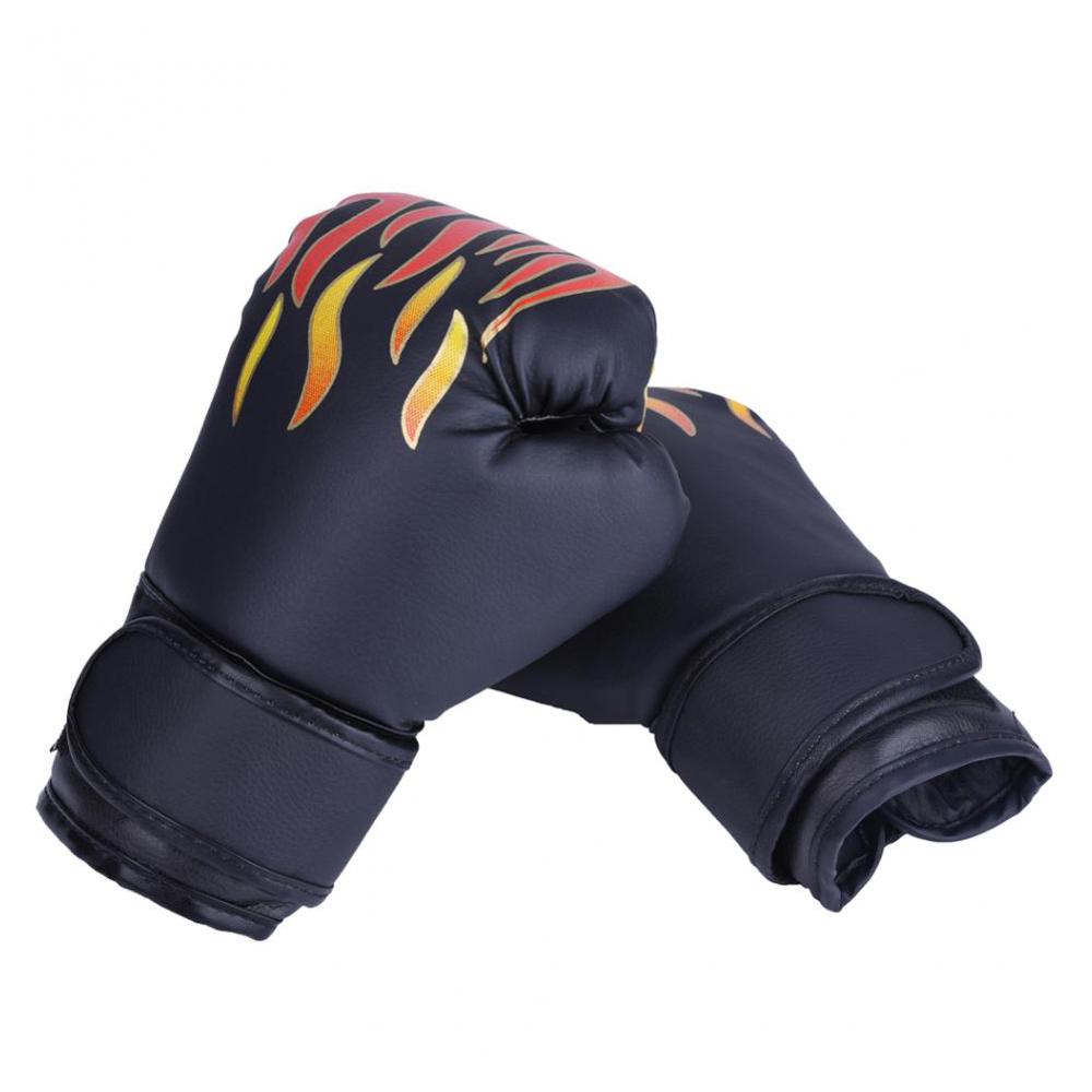 1 Pair Kids Children Boxing Gloves Flame Mesh Breathable PU Leather Flame Gloves Sanda Boxing Training Glove