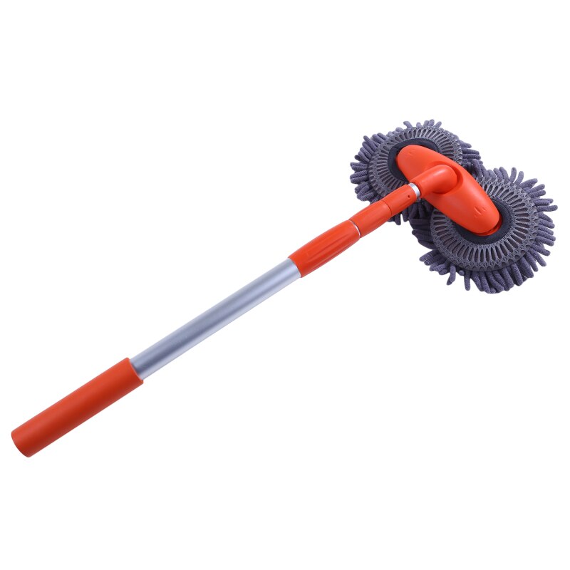 Double Brush Head Rotating Car Wash Mop Three-Section Telescopic Mop Roof Window Cleaning Maintenance Auto Supplies Accessories: Double mop