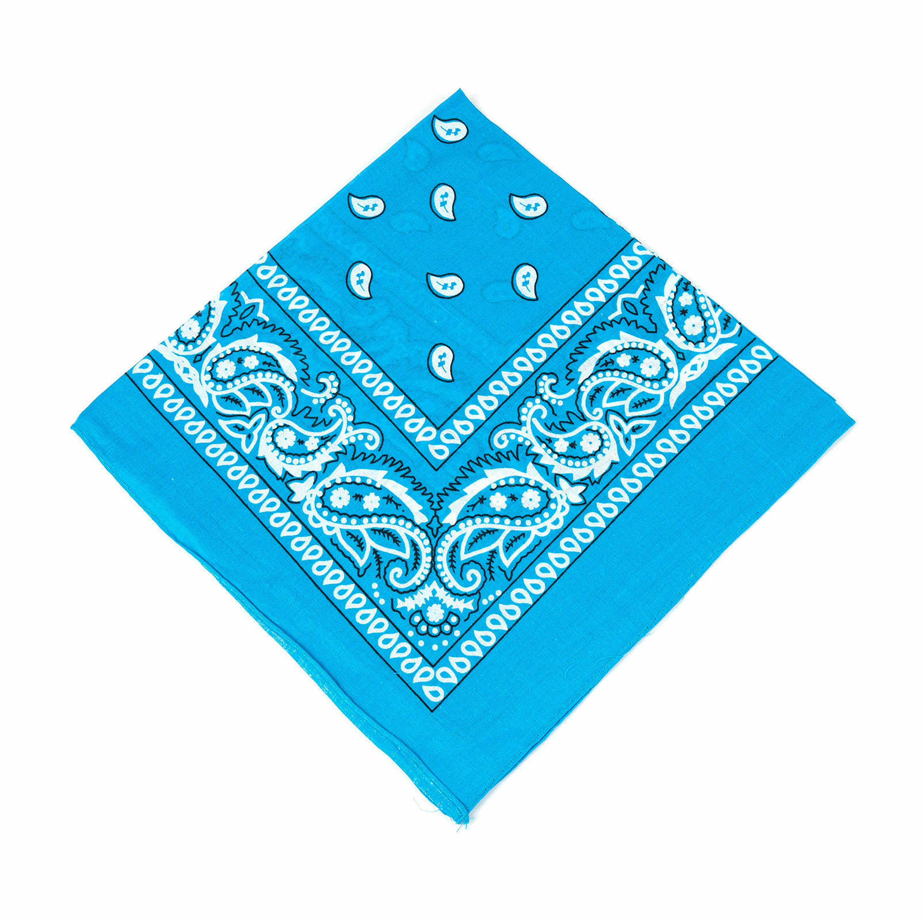 Bandana för huvudet eller dekoration paisley band hår halsduk hals slips slips dekorativ scarf diy: Ljusblå