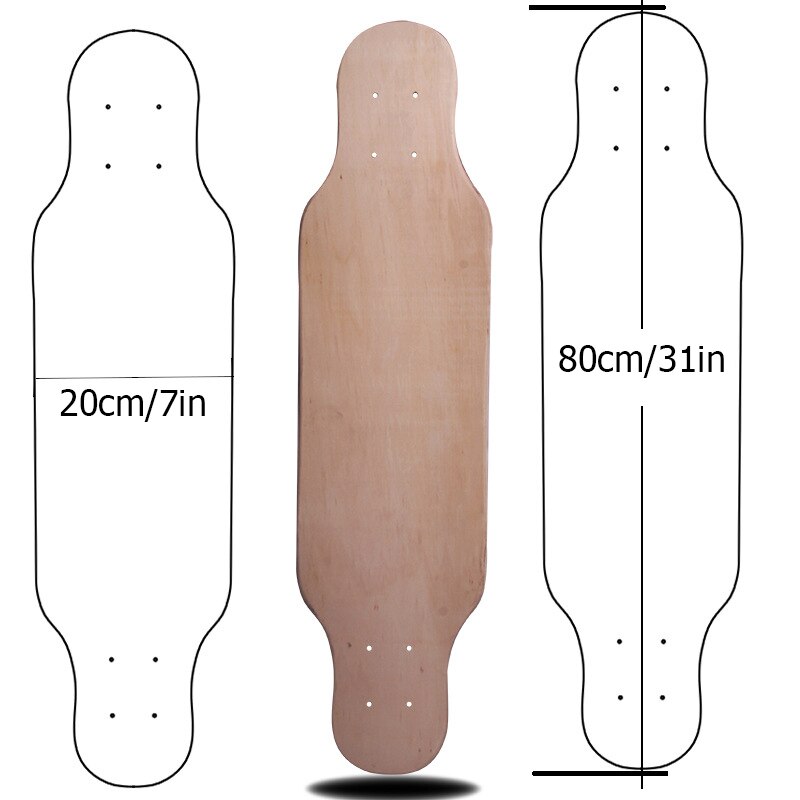9-Layer Maple Blank Skateboard 8Inch Skateboards Natuurlijke Skate Deck Skateboards Dek Maple Longboard