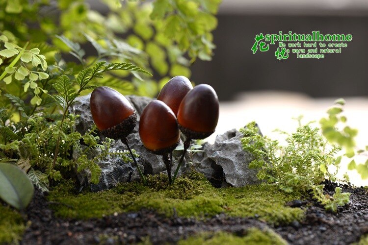 6 Pcs Artificial Pine Cone for Mininature Succulents Potted Plant