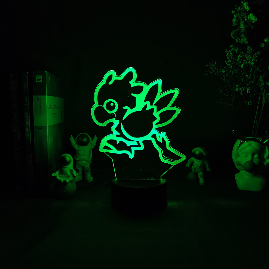 Chocobo in Final Fantasy Game Character 3D LED Nightlight RGB Flashing USB Powered Desk Lamp PC Room Decoration Children's