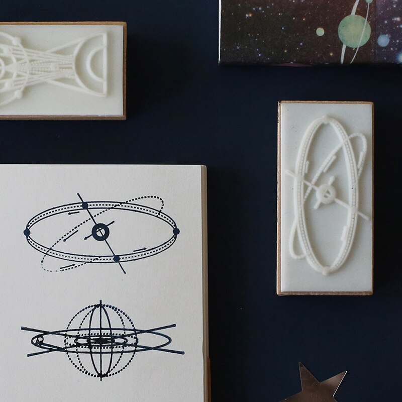 1 pièces petit univers série timbre en bois bricolage handmadesticker timbres pour scrapbooking journal bricolage timbres Photo Album artisanat