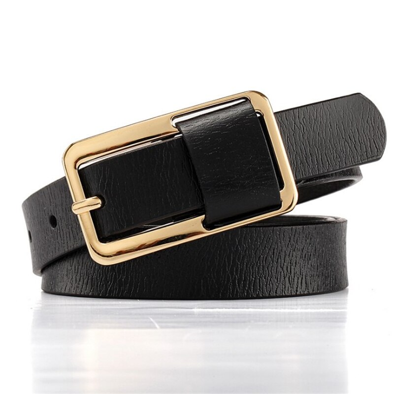 Luxe Riemen Voor Vrouwen Pin Gesp Vrouwen Pu Riemen Ceinture Femme: Black