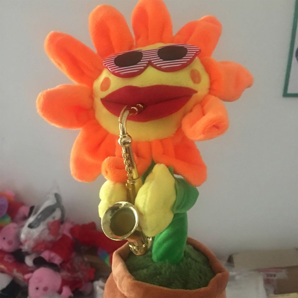 Singendes, tanzendes saxophon-sonnenblumen-spielzeug mit usb-ladefunktion