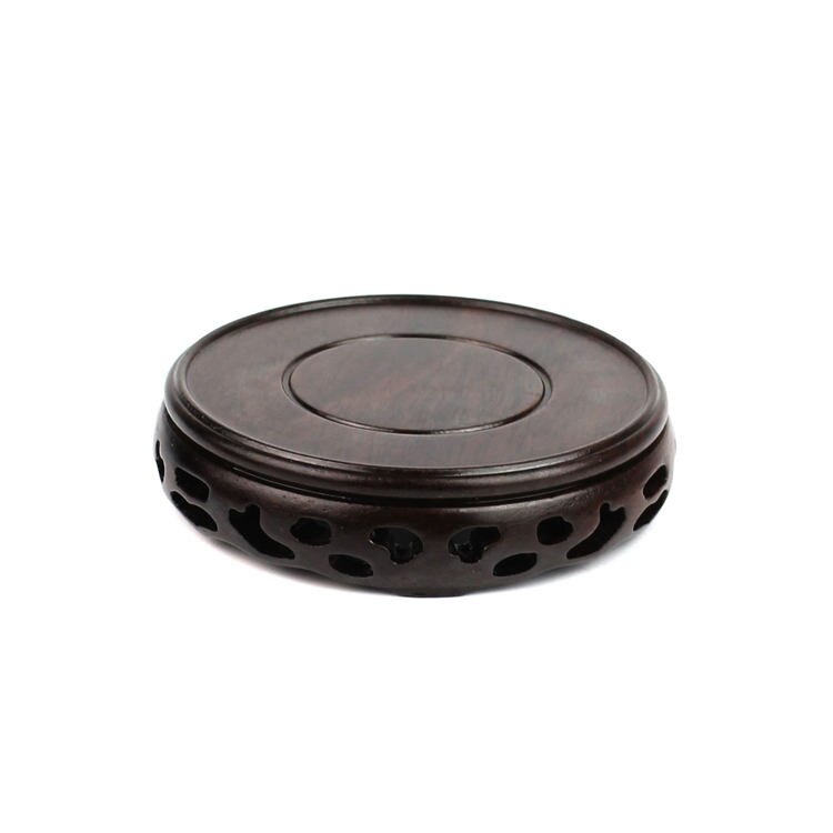 Ronde vaasvoet van rood palissander, aquarium, theepot, vreemde stenen urn, bloempot, boeddha, meubelartikelen, wortelhoutsnijwerk