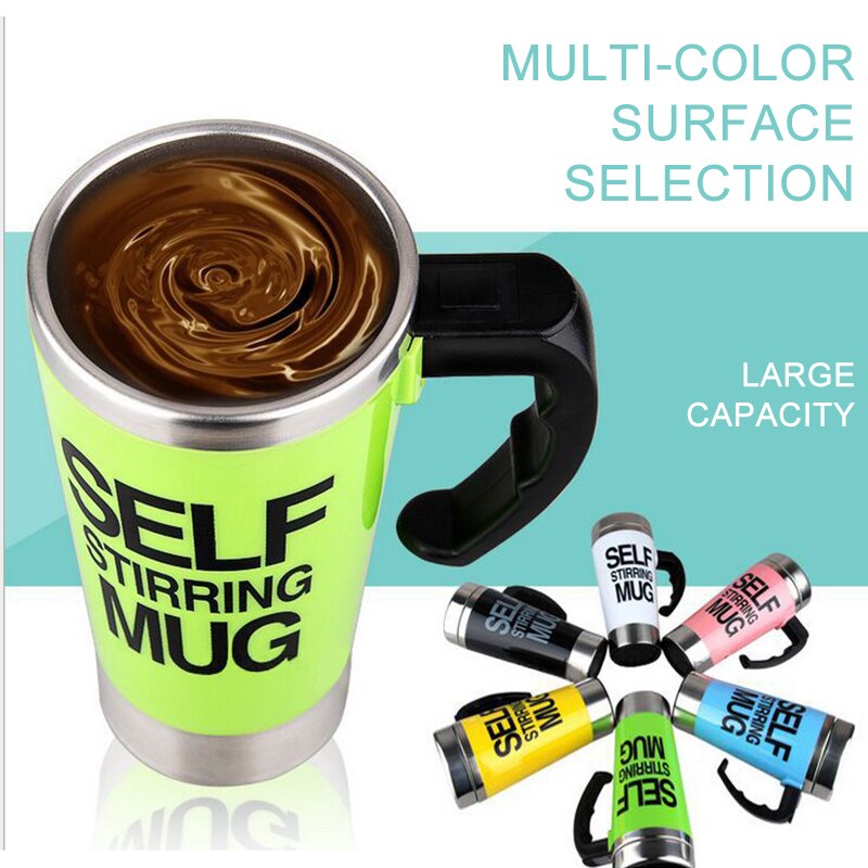 Self Stirrer Mug Automatic Double Coffee Milk Mixing Mugs Stainless Steel Thermal Insulated Cup Smart Electric Shaker Juice Cup