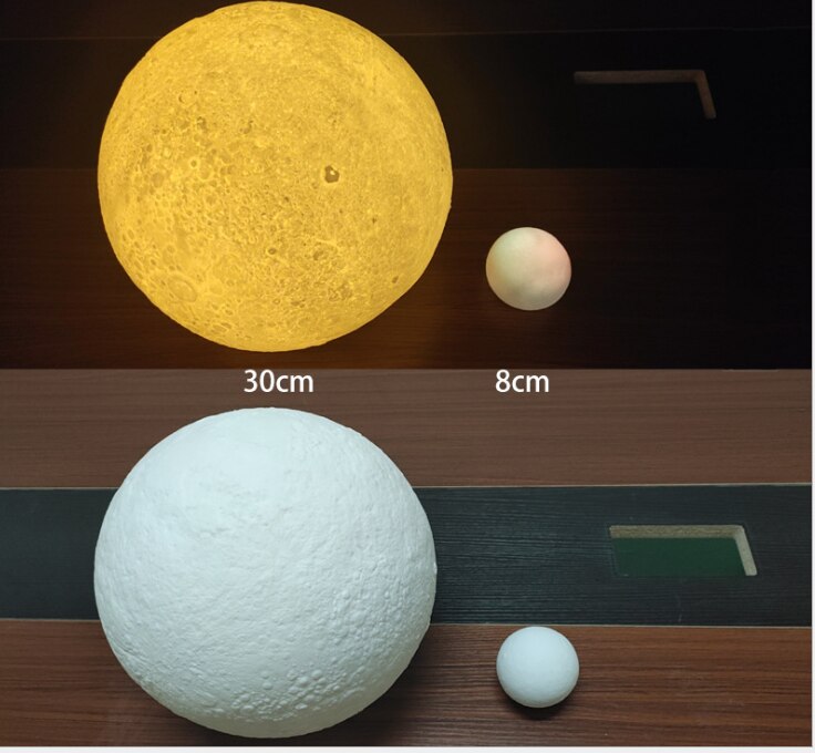 8/12/18/20/22/30CM 3D-gedruckt gemalt mond licht berühren 16 farben + klatschen + fernbedienung