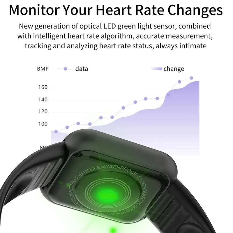 Y68 sport fargeskjerm skrittellere sport klokker gå trinn teller barn menn kvinner smart armbånd fitness smart armbånd