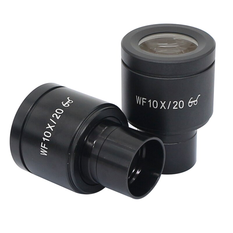 One Pair Biological Microscope Eyepiece WF10X WF30X High Eye-Point Wide Field with Mounting Size 23.2mm Optical Glass Lens: WF10X-20-23.2-H