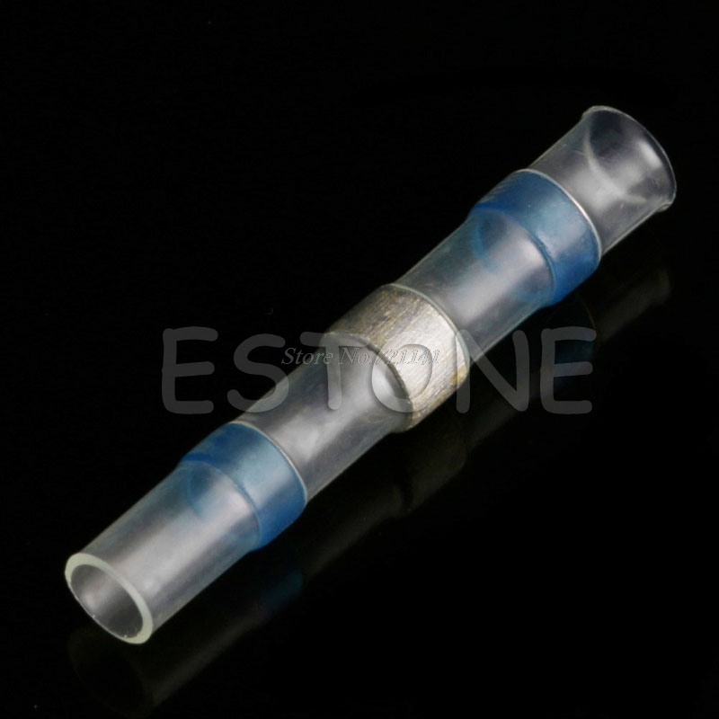 50Pcs 16-14AWG Waterproof Solder Sleeve Heat Shrink Butt Wire Splice Connector B