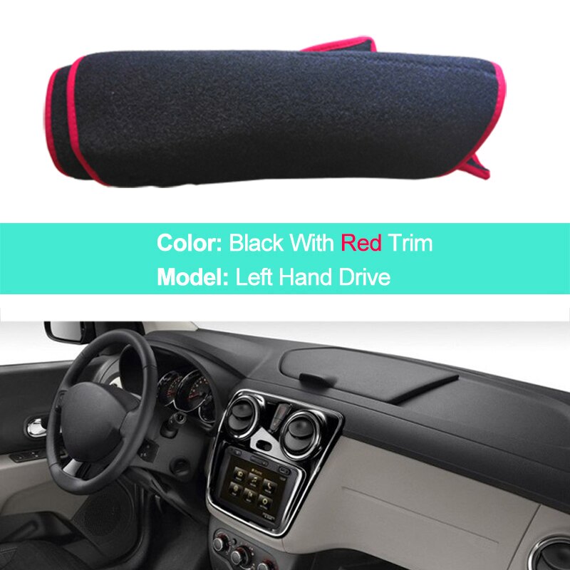 Car Auto Inner Dashboard Cover Dash Mat Carpet For Renault Dacia Lodgy Sun Shade Anti-Sun Cushion Cape Pad Protector: LHD Red