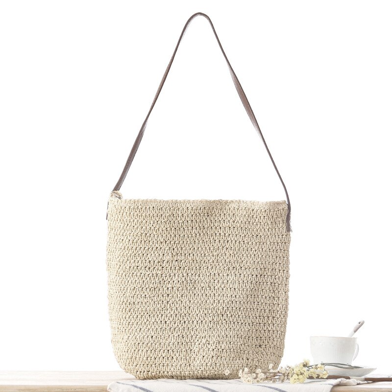 Youse tessuti delle Donne del sacchetto delle Donne della borsa singolo sacchetto di Spalla Alla Moda e Versatile piccola Borsa Messenger fresco borsa Da Spiaggia: Avorio